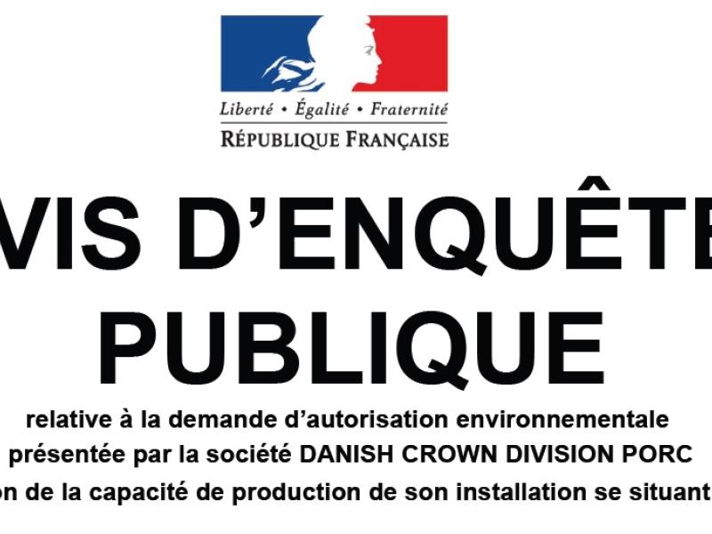 Ceci est un avis d'enquête publique porté à la connaissance des habitants de Bonnétable