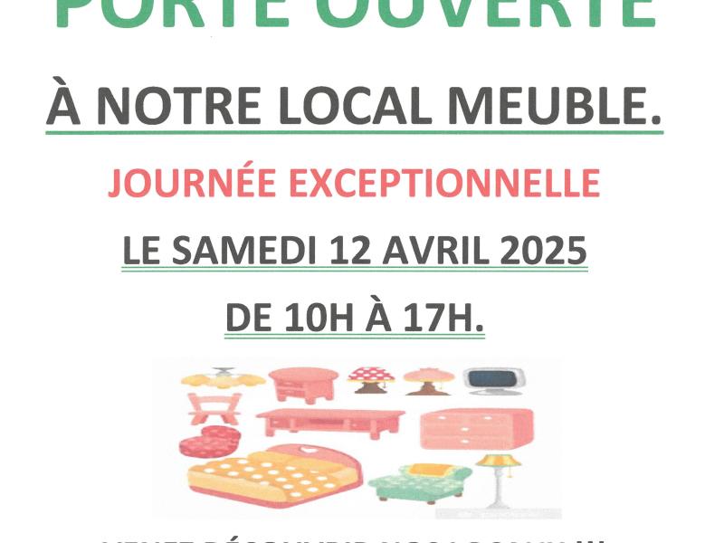 Secours catholique : portes ouvertes le samedi 12 avril, de 10h00 à 17h00 à son local "meubles"
