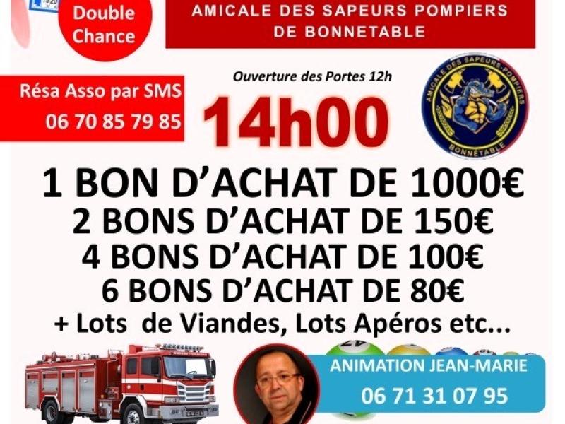Dimanche 12 octobre, loto organisé par l'Amicale des Sapeurs-Pompiers de Bonnétable à Mélusine