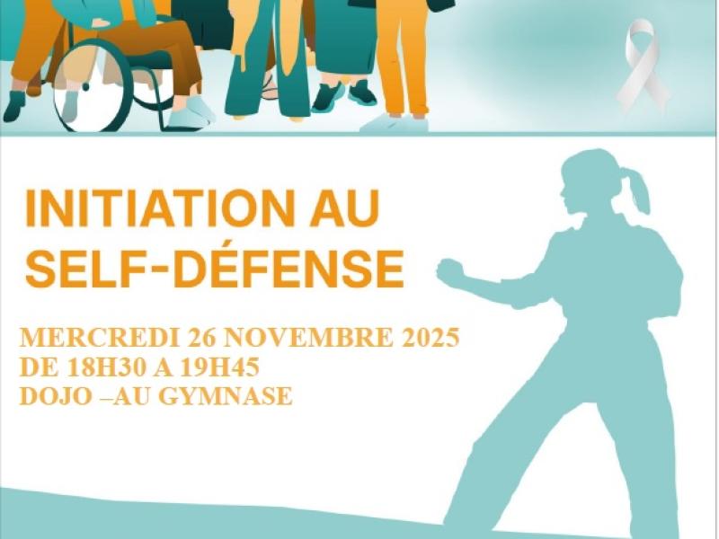 Mercredi 26 novembre, soirée d'initiation au self-défense dans le dojo du gymnase à 18h30