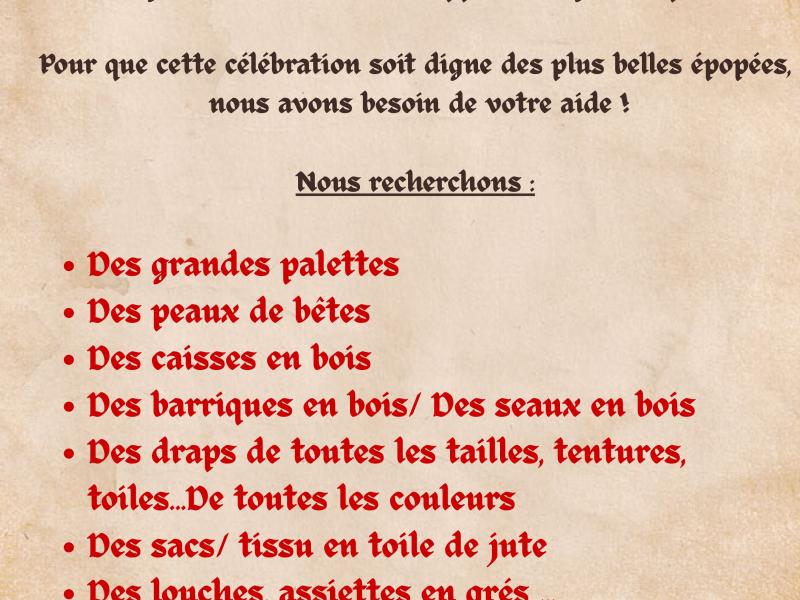 Le centre Mazagran de Bonnétable recherche des fournitures pour son Tournoi des Dix