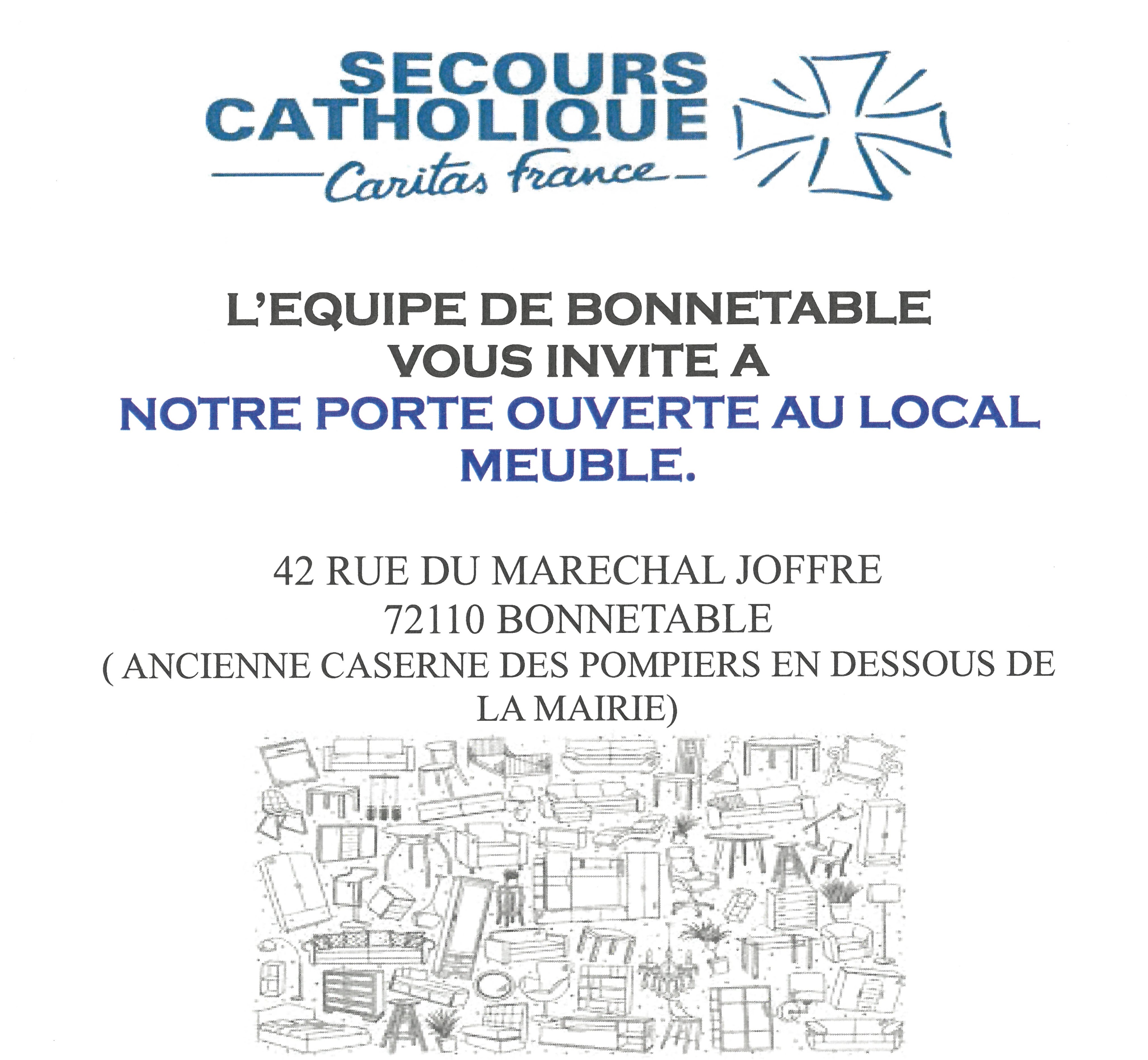 Secours Catholique de Bonnétable : portes ouvertes les 6 et 7 mai