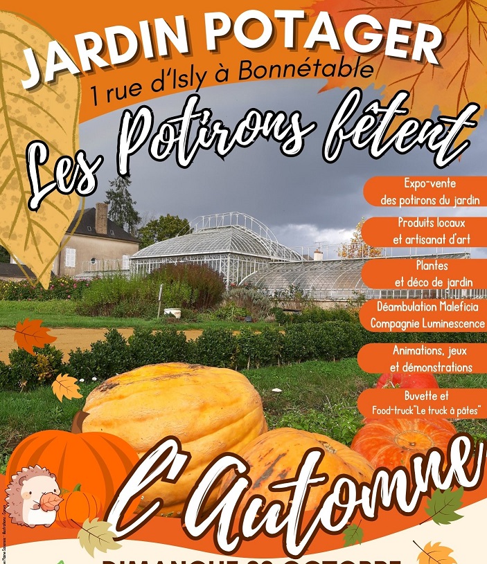 Le dimanche 22 octobre, « les potirons fêtent l’automne » au Jardin Potager de Bonnétable.