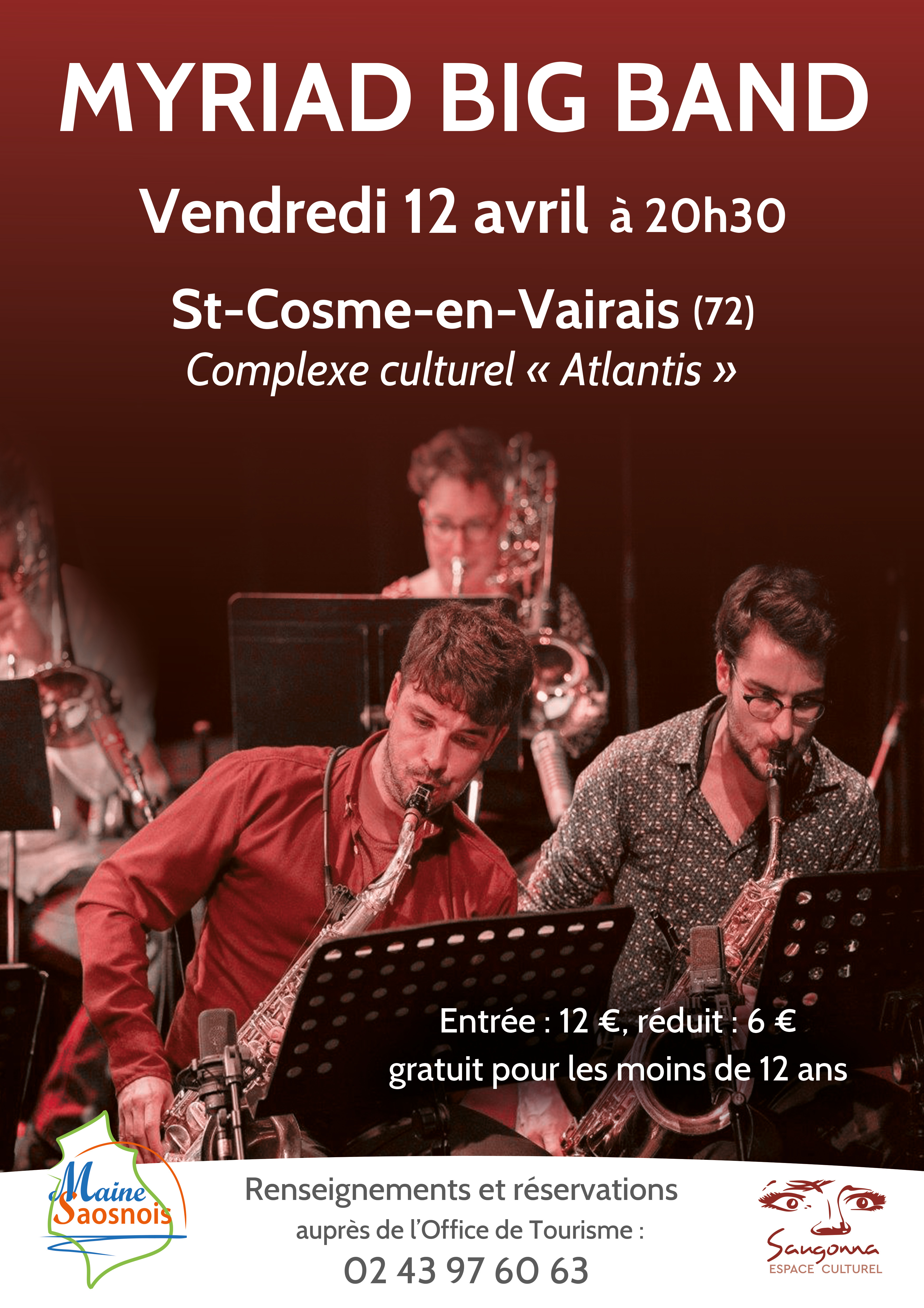 Le Myriad Big Bang en concert ce 12 avril dans la salle Atlantis de St Cosme