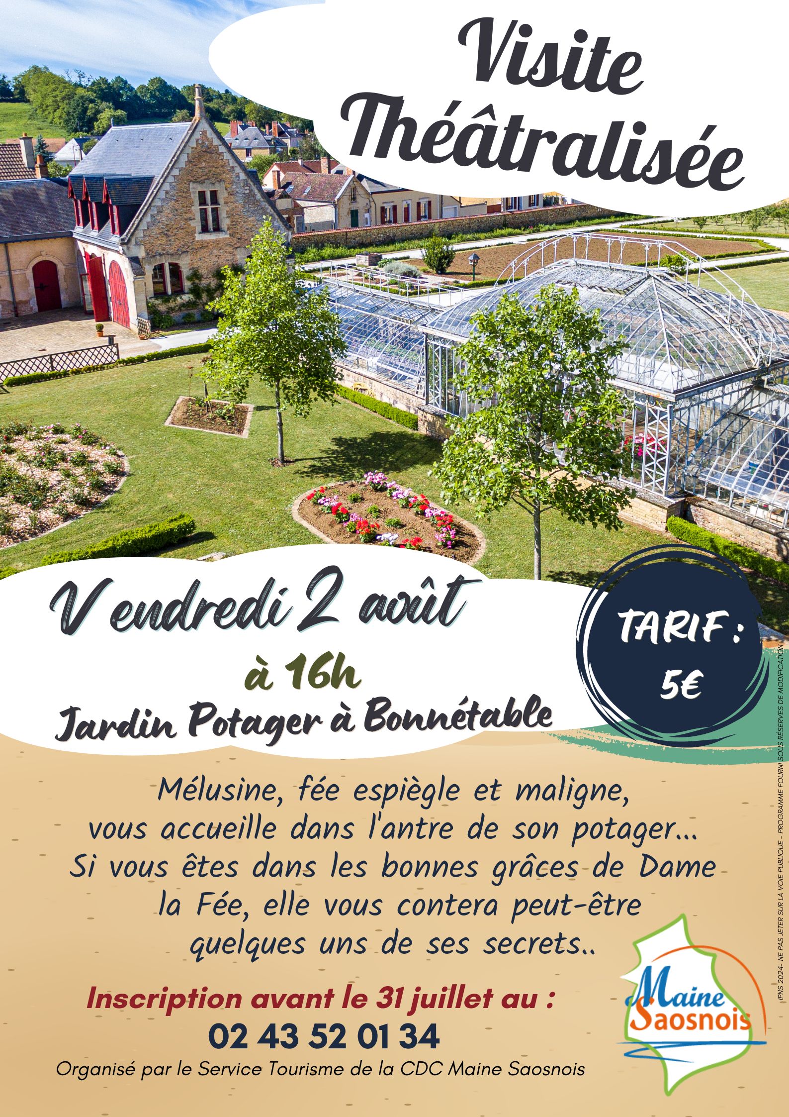 Vendredi 2 août, visite théâtralisée sur le thème de la fée Mélusine au jardin potager 