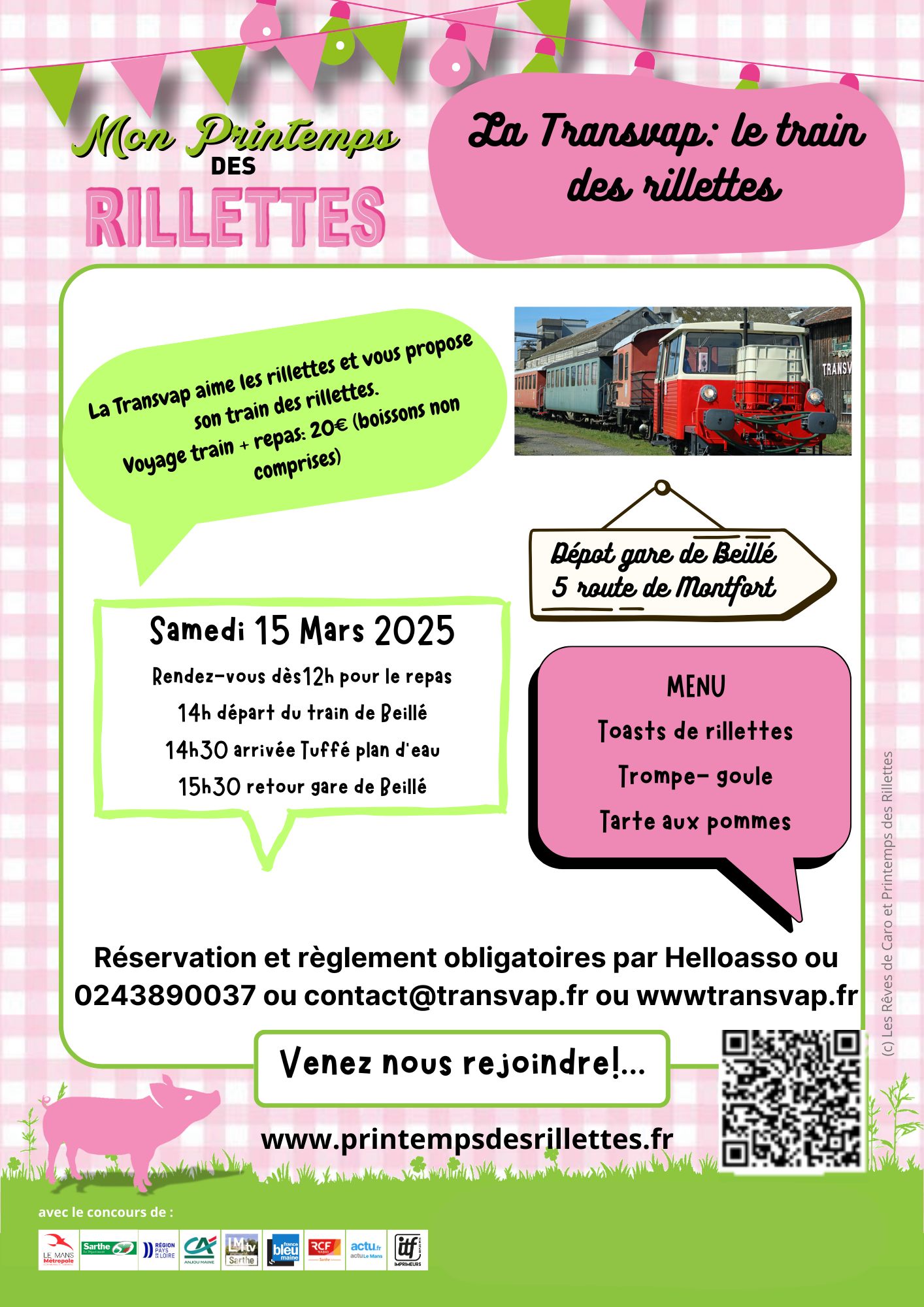 Samedi 15 mars, la Transvap propose un "Train des rillettes" qui arrivera à Bonnétable le midi