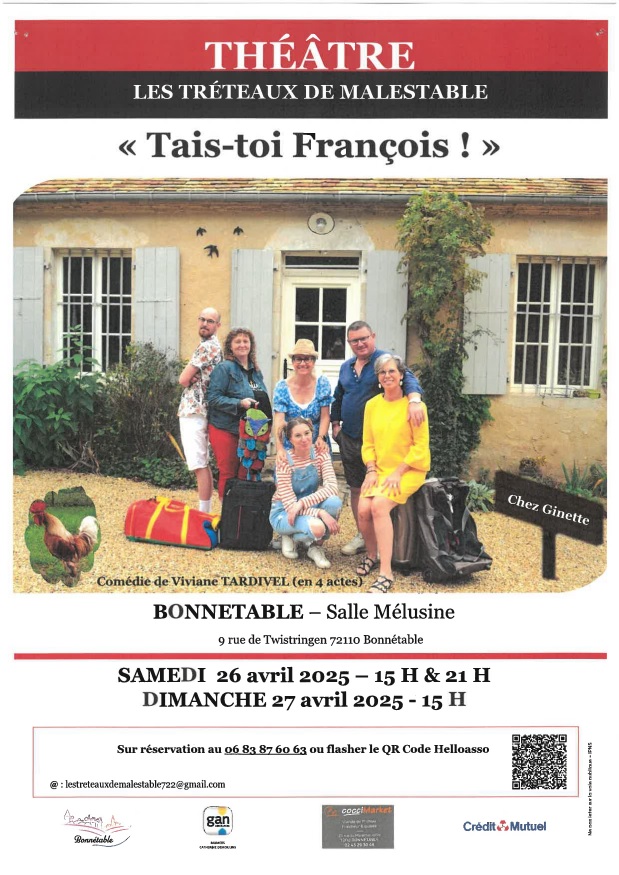 Les Tréteaux de Malestable, de retour chez eux les samedi 26 et dimanche 27 avril pour clôturer en fanfare leur saison 2025 !