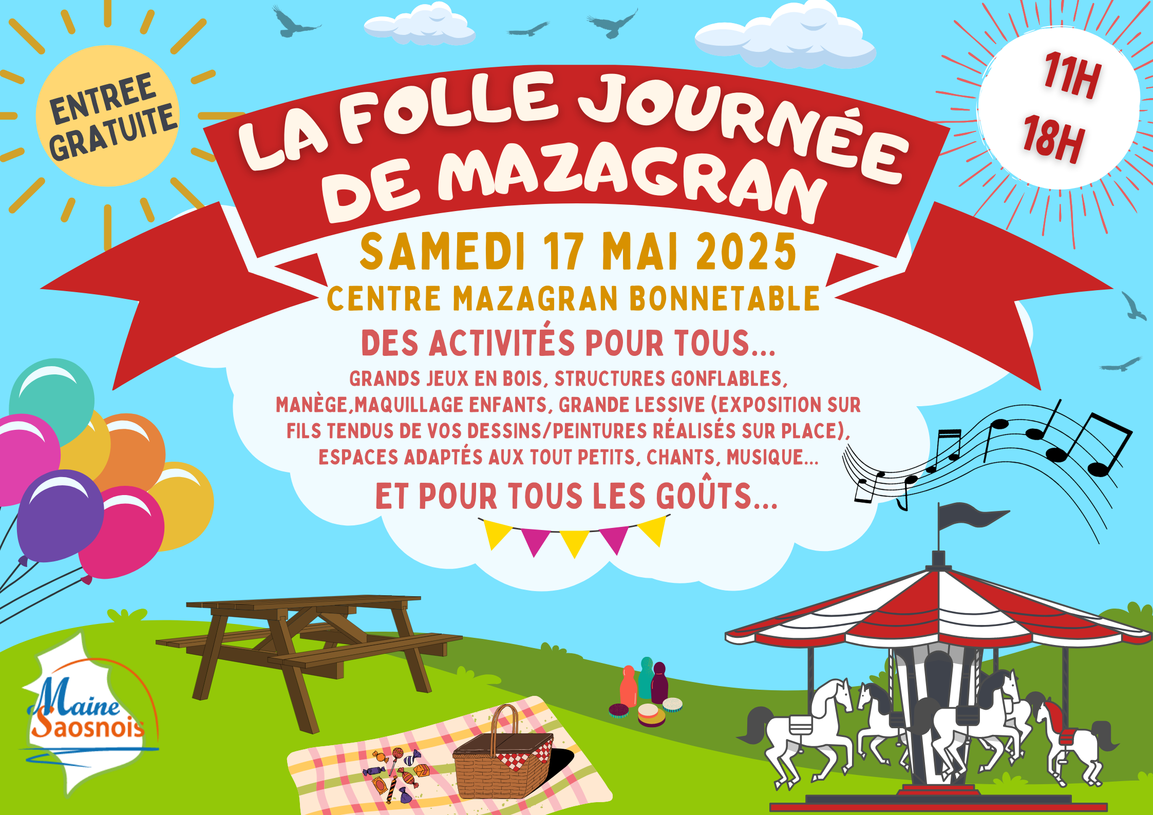 La folle journée de Mazagran aura lieu au centre, le samedi 17 mai, de 11 à 18h00 !