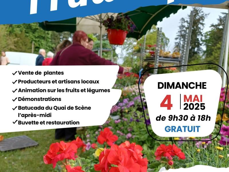 Dimanche 4 mai, marché de printemps organisé par Maine Saosnois au jardin potager du château