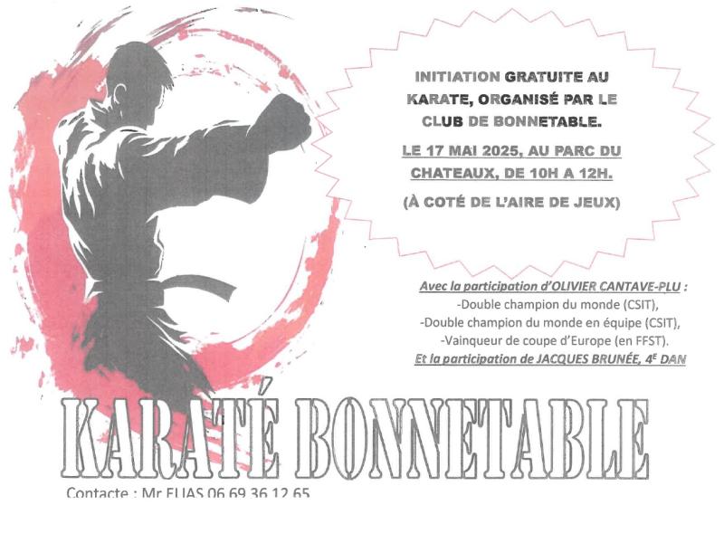 La Patriote Karaté vous invite le 17 mai, de 10h00 à midi, pour une initiation gratuite !